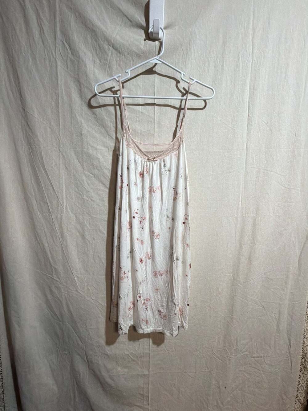 LC Lauren Conrad Intimates Pink Floral Lace Camisole Nightgown Size 1X